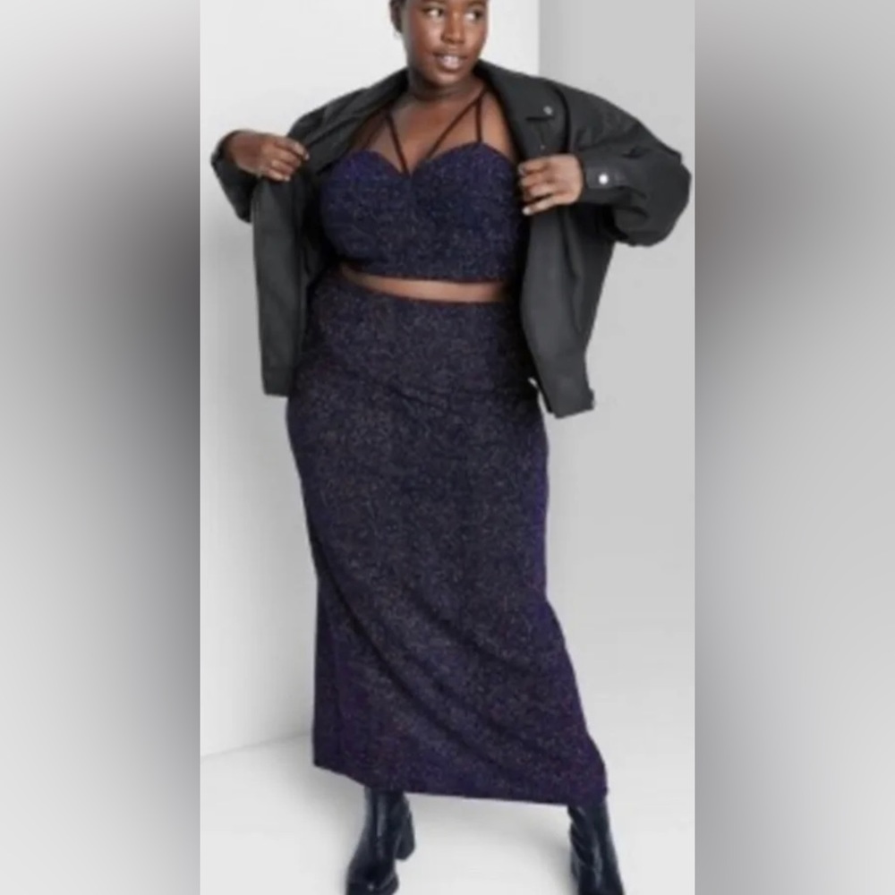 Wild Fable Embellished Ebony Skirt